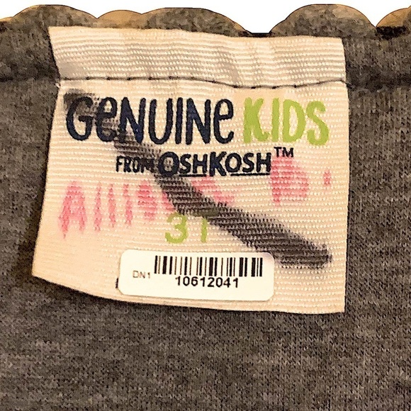 GENUINE Kids From Oshkosh Grey Wool Blend Pom Pom Sweater Jacket Size 3T - Picture 8 of 9
